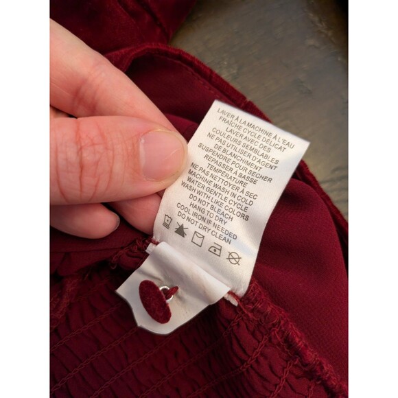 House of Harlow 1960 Red Velvet Long Sleeve Crop Top Revolve Puff Sleeve Small - Picture 11 of 11